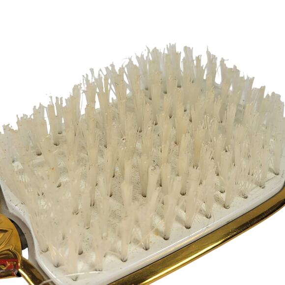 Vintage Gold-Tone Handheld Vanity Mirror Brush Set - Mirror Missing From Frame - Picture 7 of 16